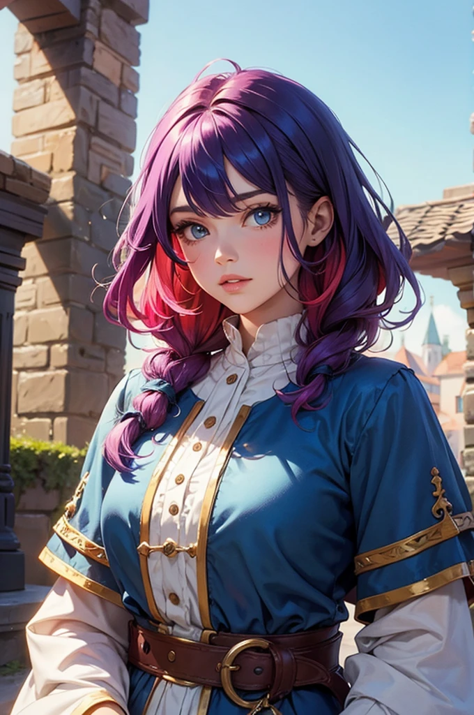 (masterpiece, best quality), depth of field, HDR, intricate, absurdres, gorgeous, (detailed face), casual outfit, dynamic pose, nice atmosphere, enthusiastic facial expression, sky, 1girl, outdoors, tree, blush, azure hair, blue eyes, day, looking at a viewer, dynamic lighting, post processing, sharp focus