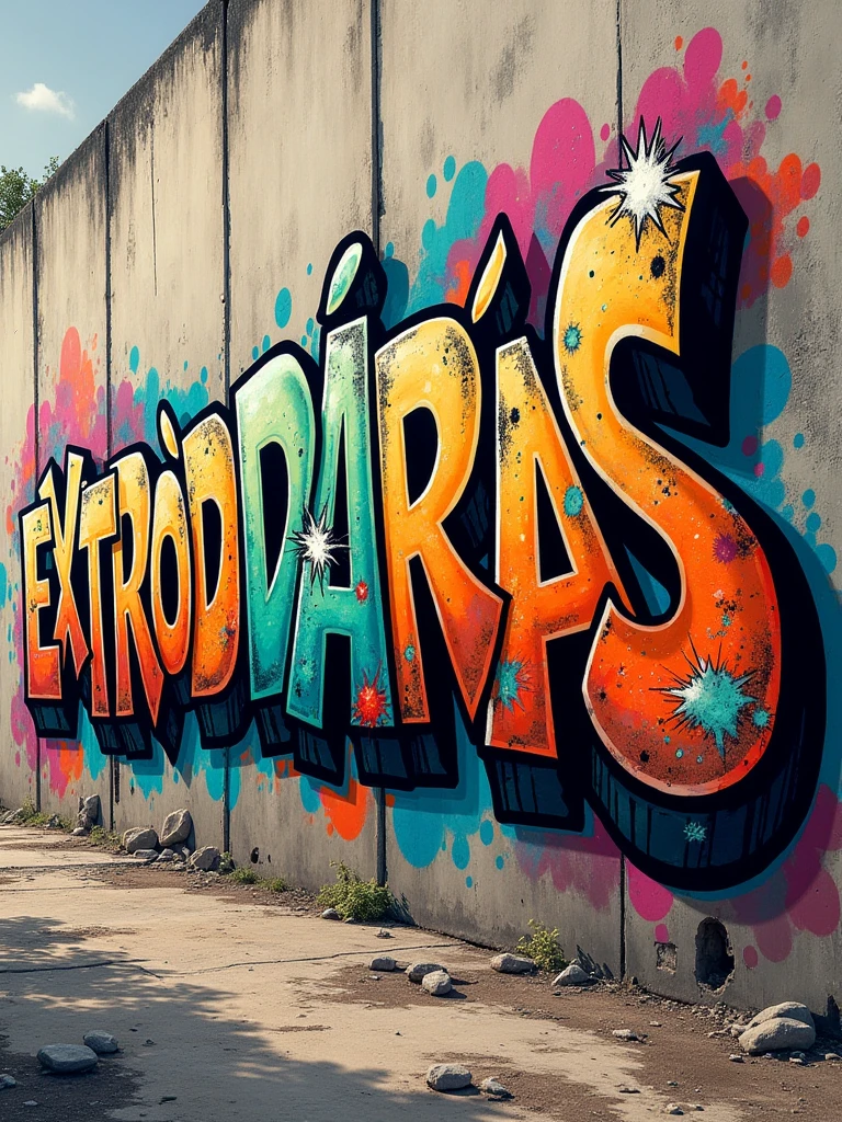 the word "Extraordinárias" in graffiti style,