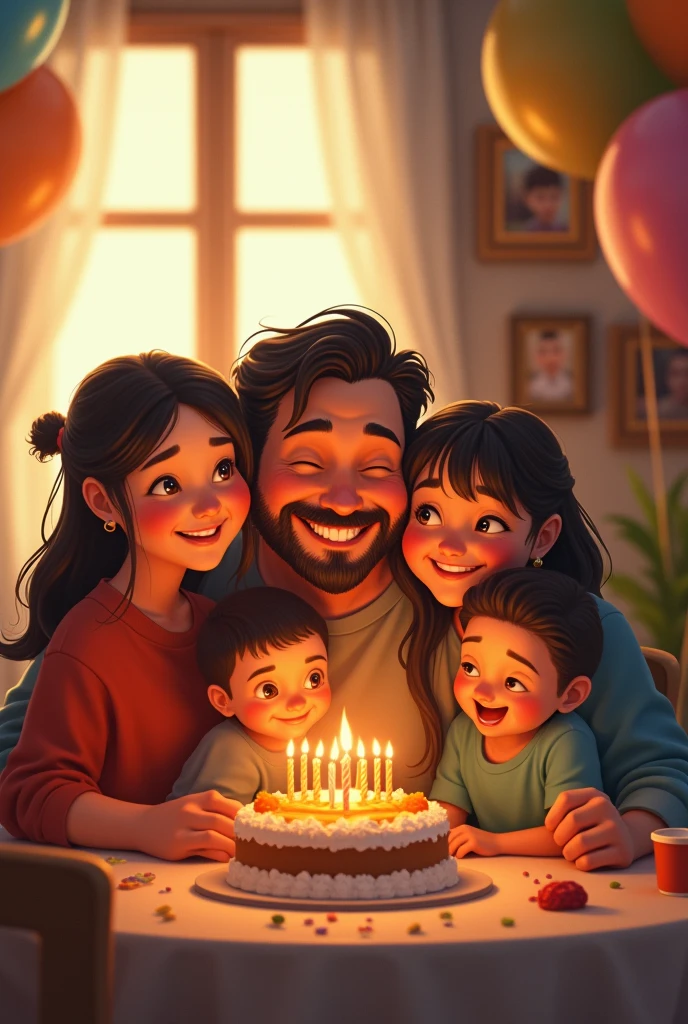 Create a image with text happy Birthday Dada and his family lots of love