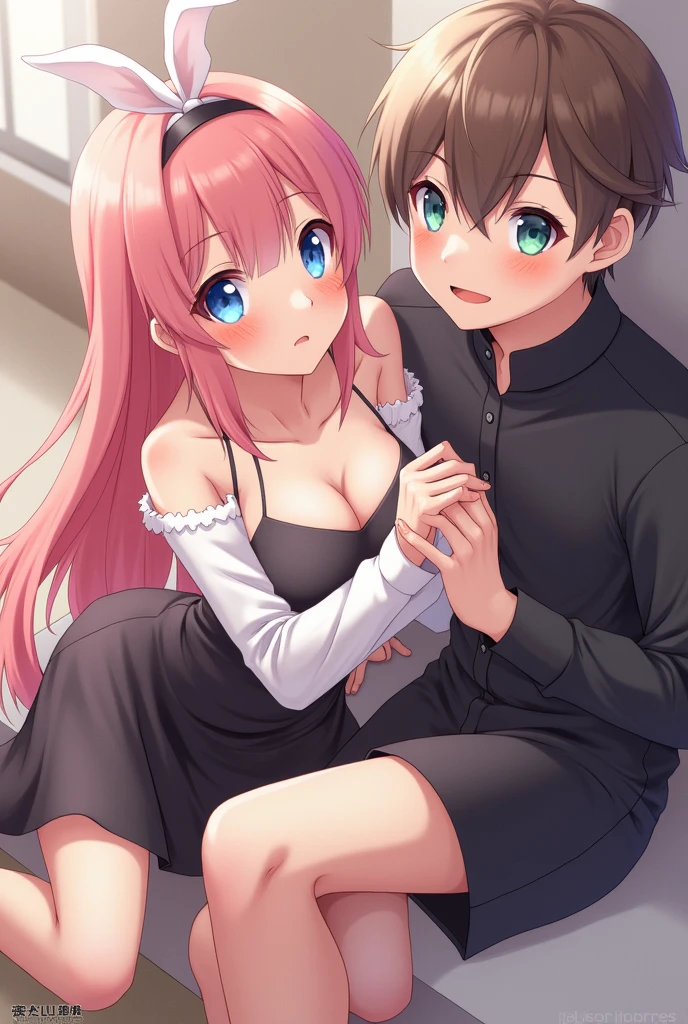 Anime girl having 4 way SEX with anime boy +18