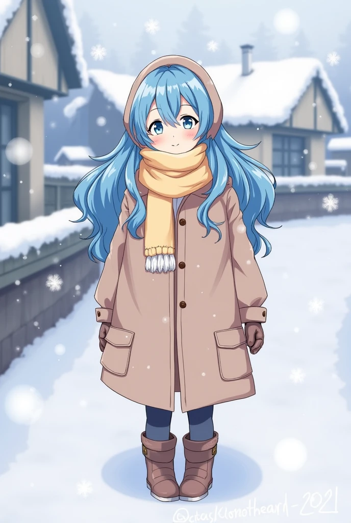Nejire Hadou from My Hero Academia dressed in winter clothes