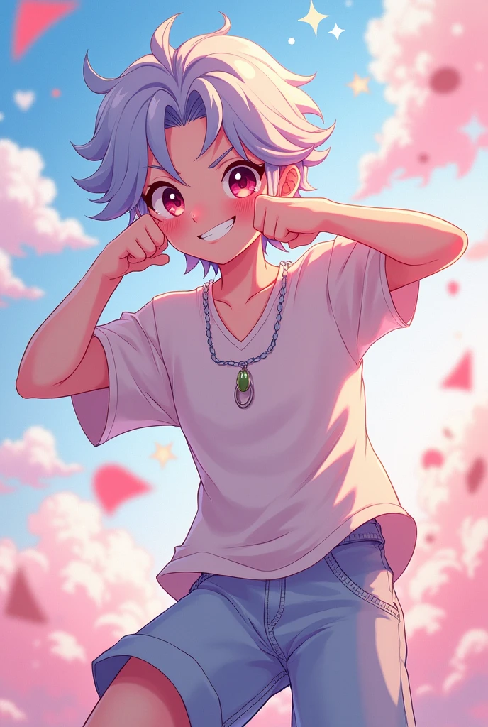 A cute anime femboy tweaking