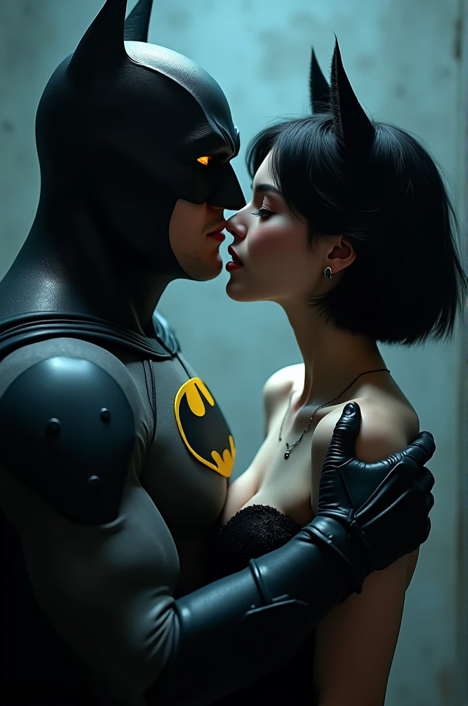 Batman kissing with wife