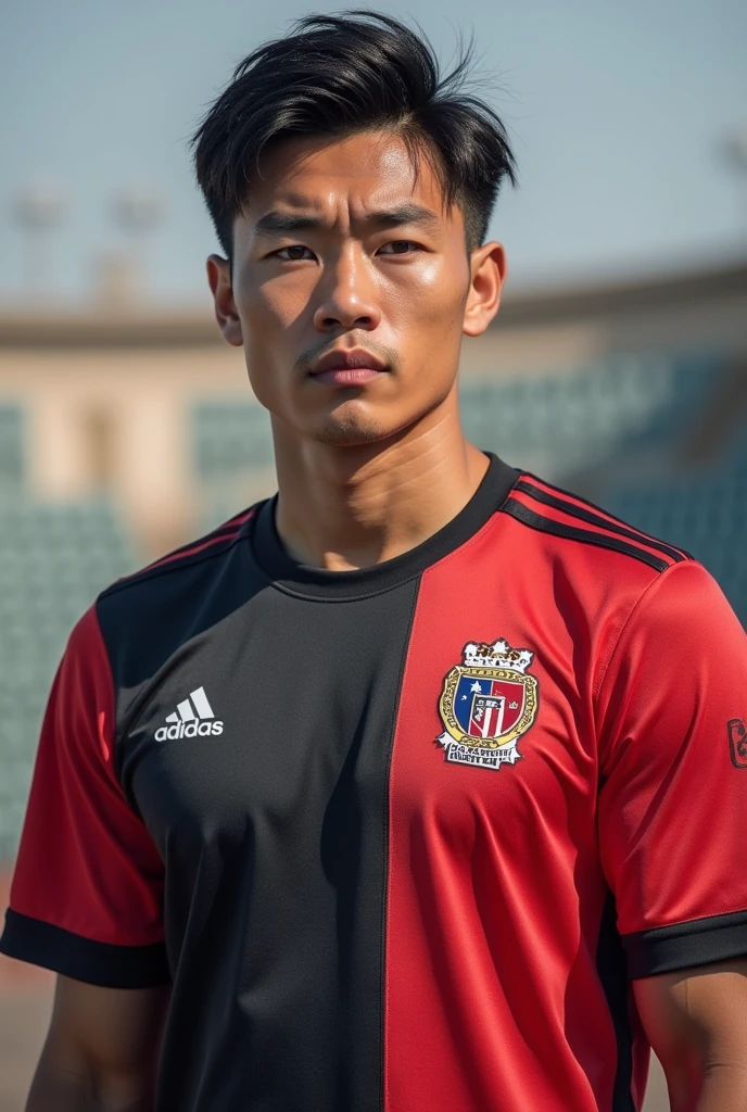 You can create a Chinese man with the shirt of the Chilean league team Colo Colo