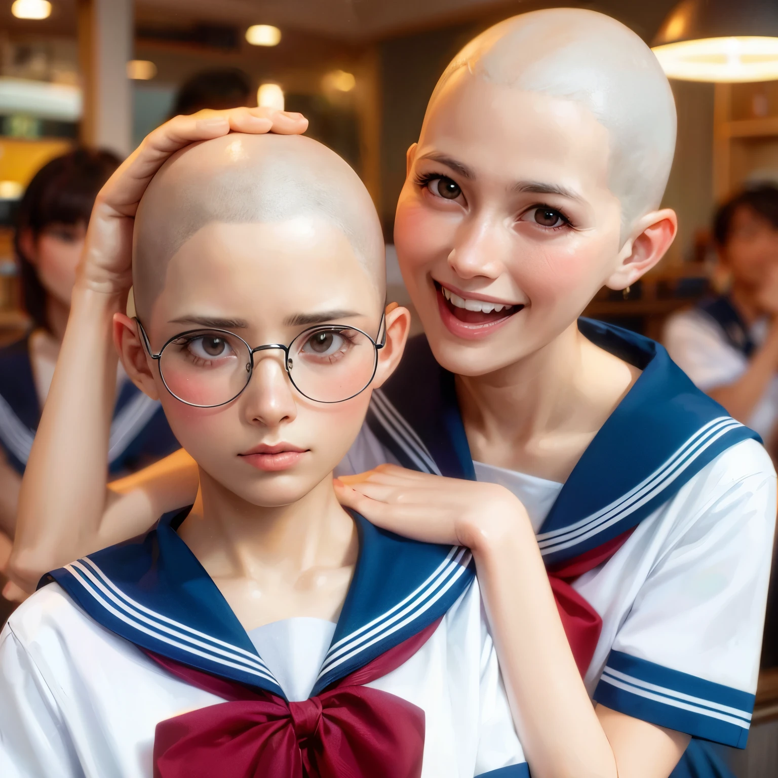 Bald, girls 