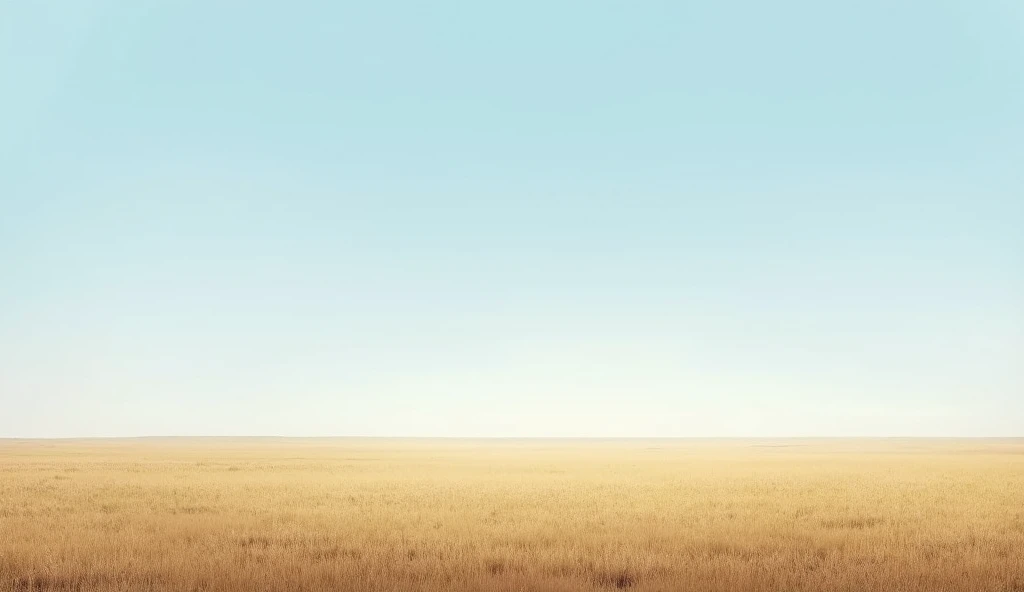A wide landscape featuring a calm, open field under a sky with very faint clouds. The clouds are thin and almost translucent, blending softly into the light blue sky, giving the scene a peaceful and open feel.