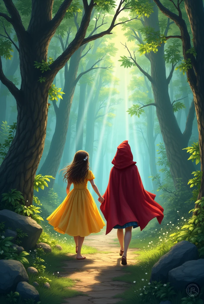 Belle and Little Red Riding Hood embark on an adventure through the magical forest in search of an ancient spell that could reverse the curse.. On the way, faced challenges such as mischievous witches and enchanted creatures. With courage and teamwork, they overcame every obstacle.