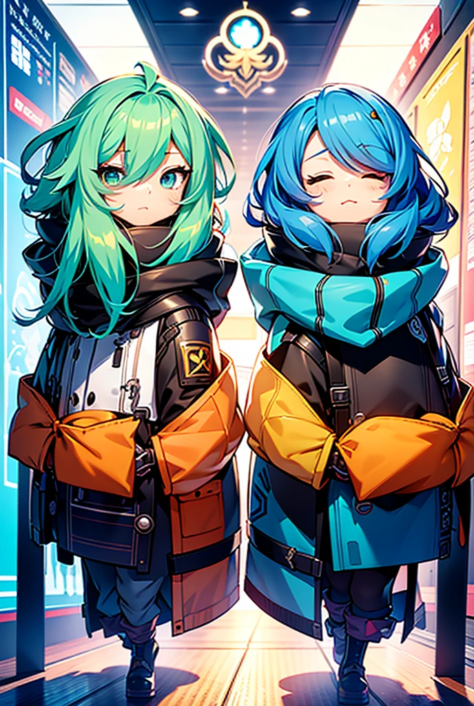 a couple of anime characters with long hair and blue hair, high quality character design, cute art style, fullbody commission for, colorful! character design, full body character design, pretty anime character design, professional character design, character design art, anime character design, [ character design ], detailed character design, character art of maple story, highly detailed character design, botw style