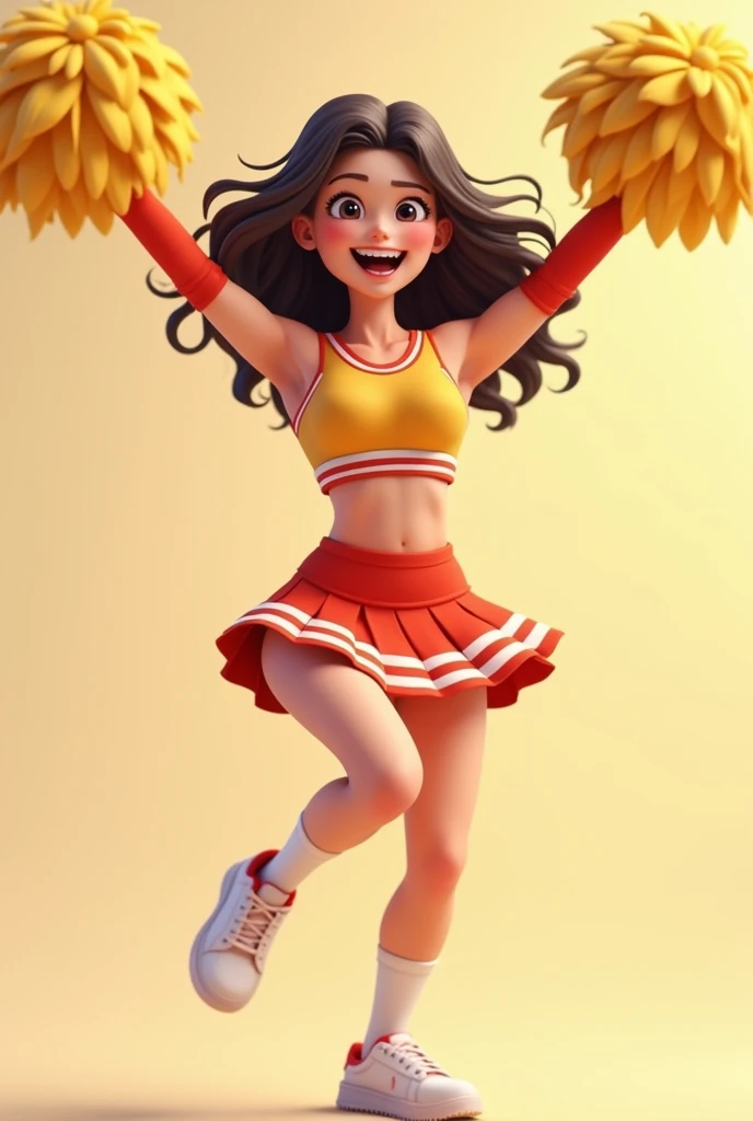 Cute cheerleader girl in panties