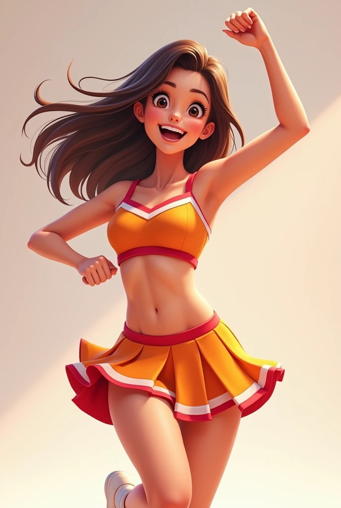 Cute cheerleader girl in panties