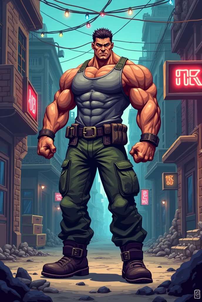 Character in pixel art for Games Beat'em up