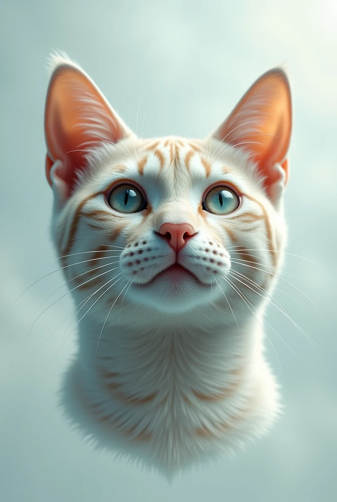 A cat&#39;s head without body parts, only the head outside the neck 
