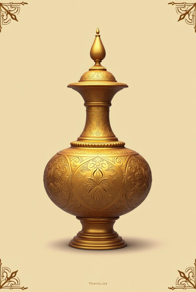 Create a logo including golden Nepali vessel anti for a liquor shop
