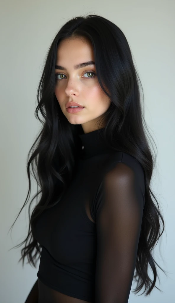  white girl with black hair full body. 