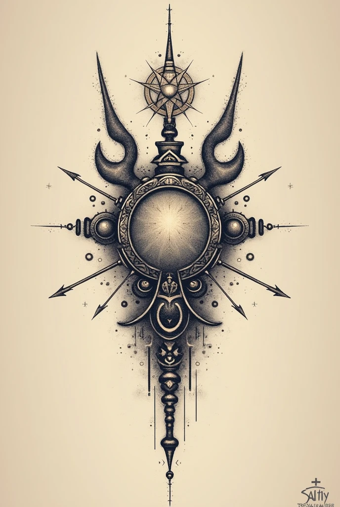 Small tattoo with elements of the astrological signs of Virgo, scorpion et sagittaire en Harry Potter 