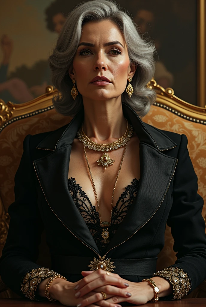 Rich woman with greed