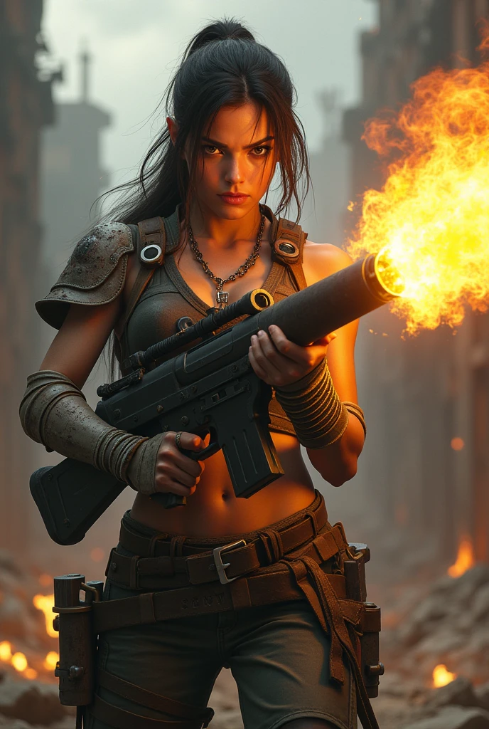 girl with flamethrower


