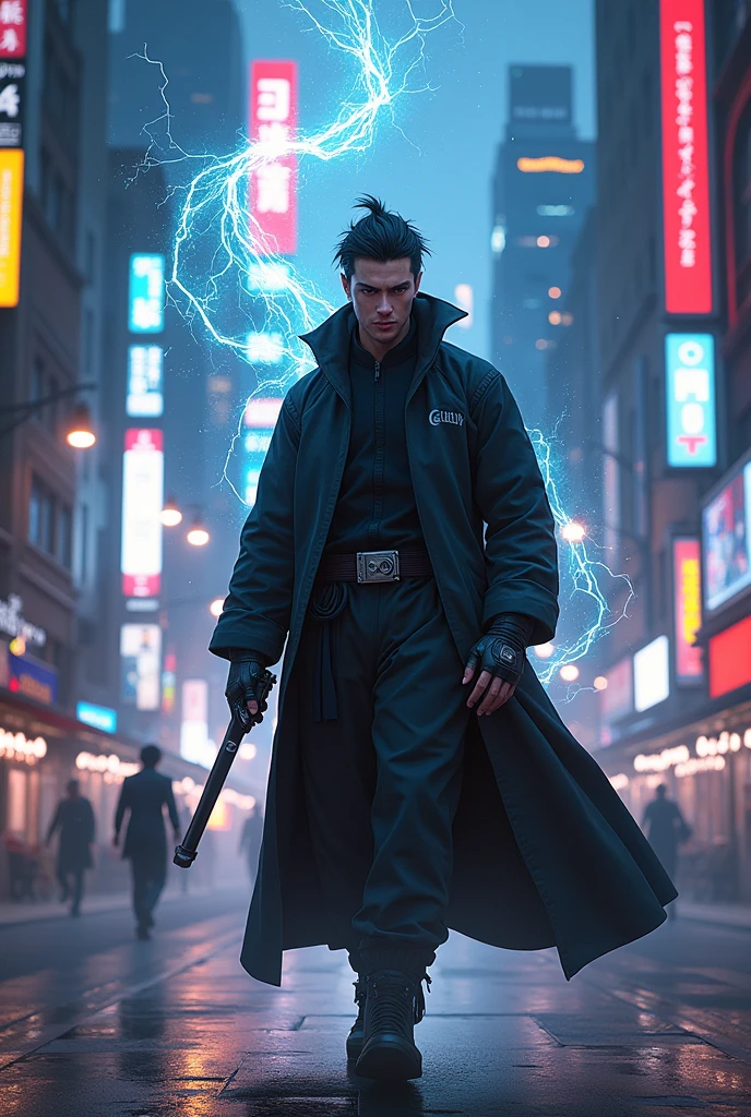 Cyberpunk 2077 with Toji character from anime magic battle