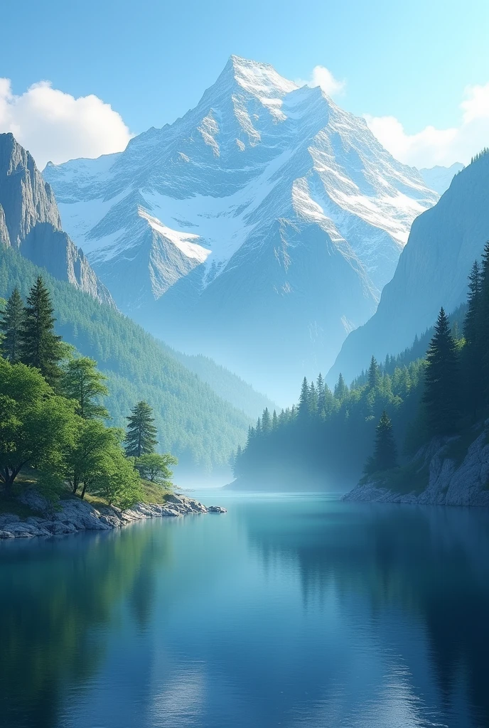 clear mountain landscape at 7 am nice