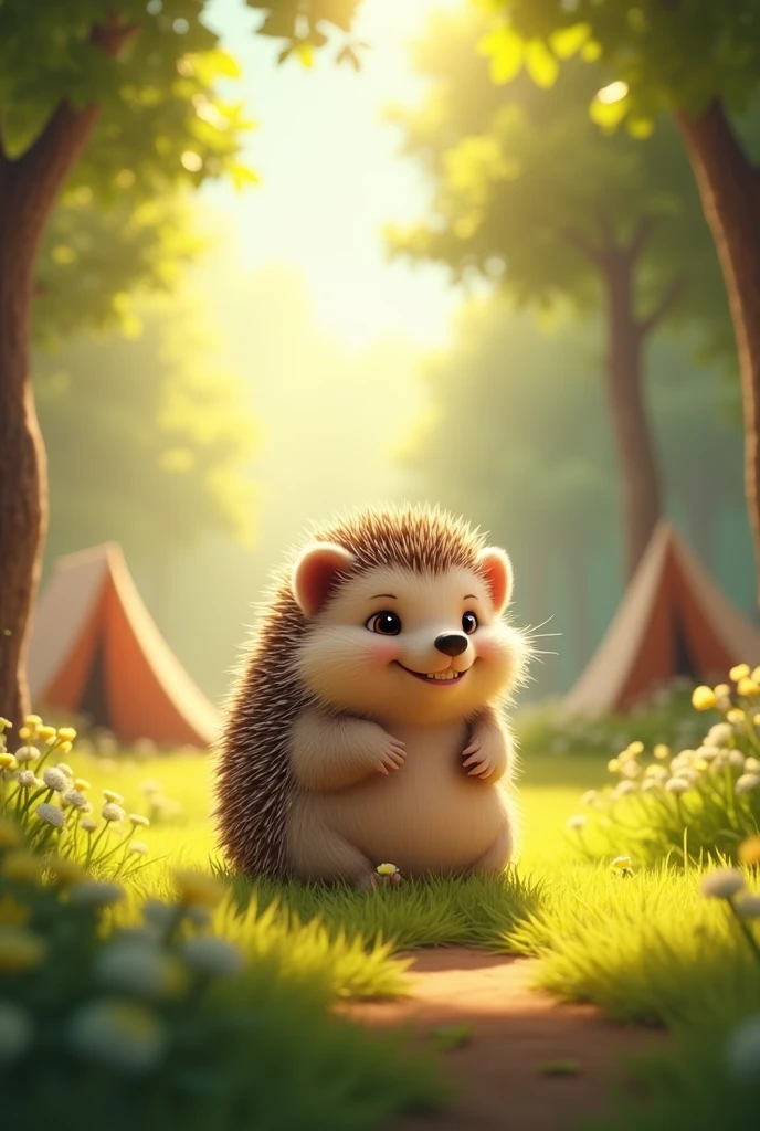 Summer camp hedgehog getting some sun