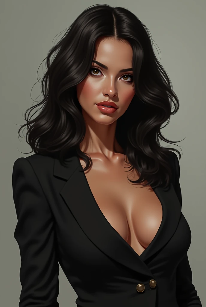 Brazilian woman, young and rich dark haired with greed