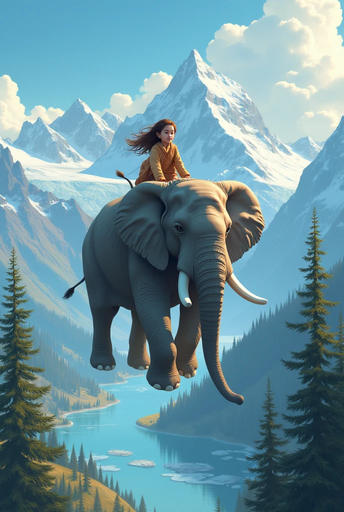 flying on an elephant in Alaska
