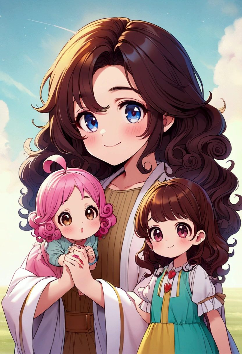 I want this image, it's like this, only the bigger one is on the side and the curly frizzy hair