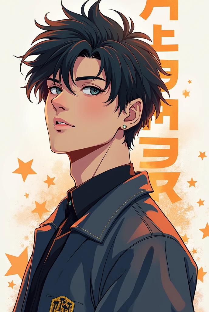 Anime male character which includes stylish text or logo named - MaX Edits 
And make it compatible to Instagram Profile Picture. 