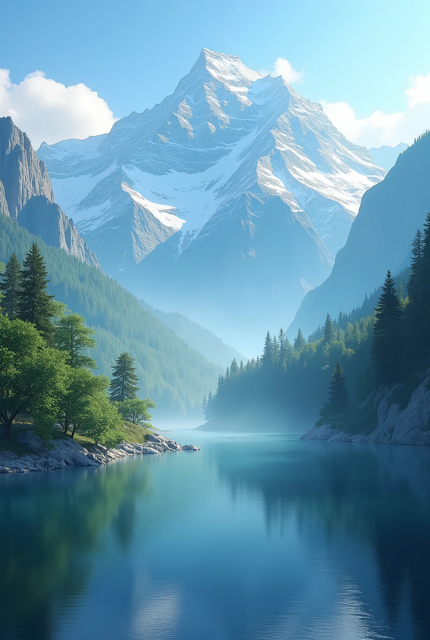 clear mountain landscape at 7 am nice