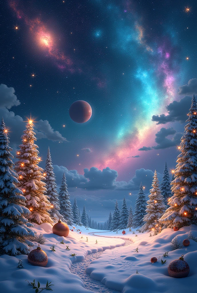 galaxy in Christmas mood