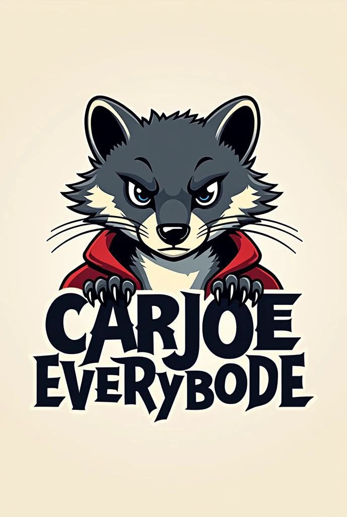 Carjoe Everybody letter logo, simpler and cooler, with a picture of a badass weasel, even cooler

