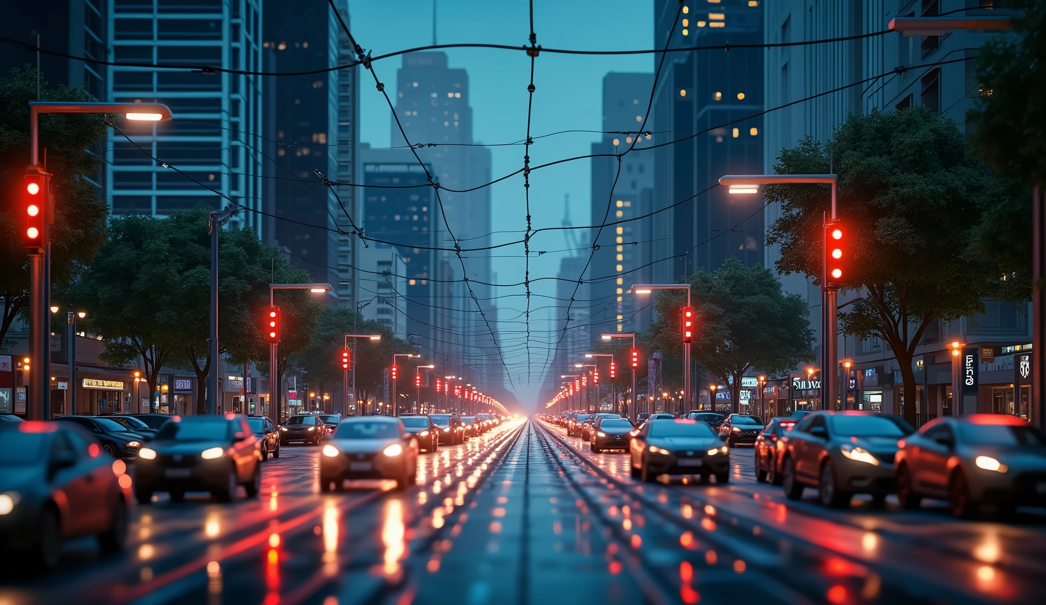 Artificial image of Networks and IoT, in smart city applications, with the same writings in the image.