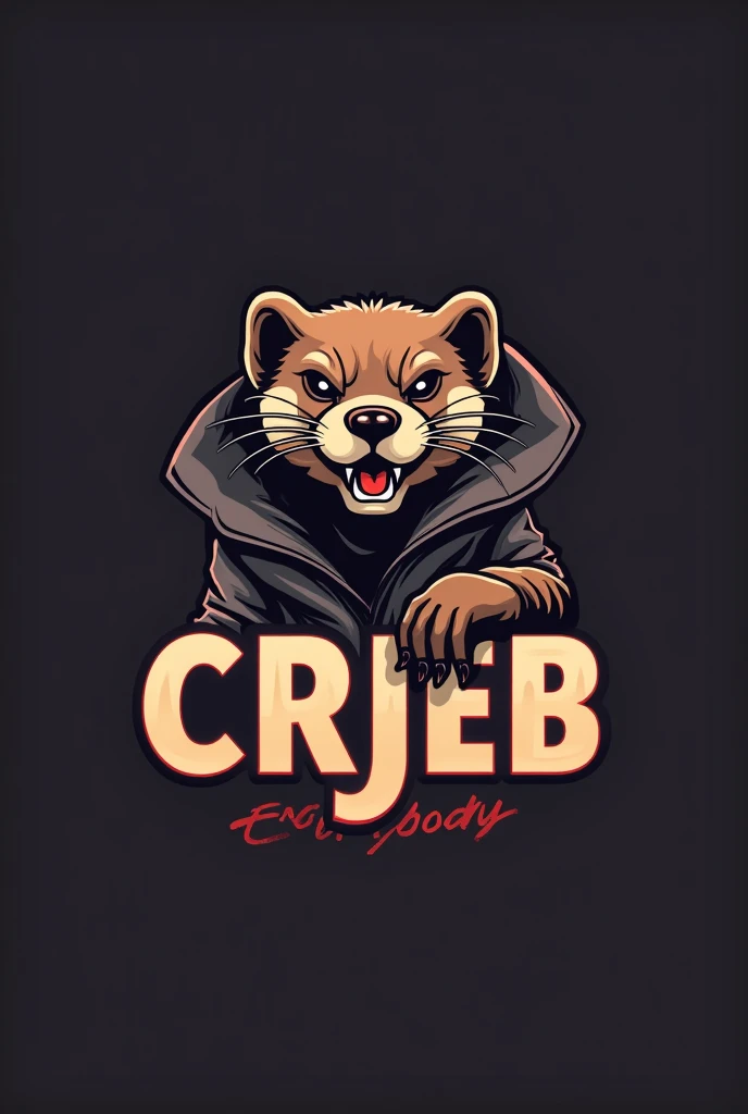 Logo hurup Carjoe Everybody, simpler and cooler, with a picture of a badass weasel, even cooler, abbreviate the letters to Crj EB

