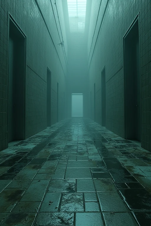 backrooms、Creepy、dark、Nobody is here、beautiful、Full surface tile、Lots of water