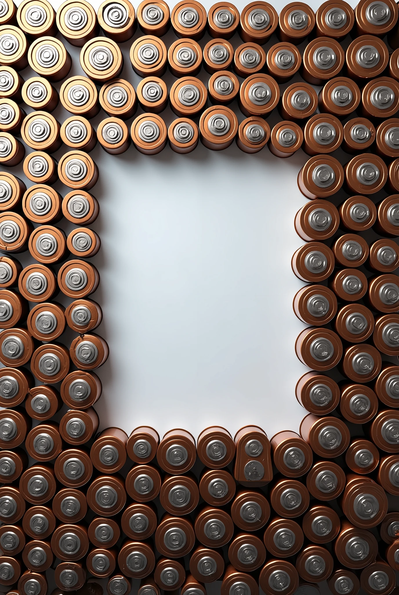 Take A4 sheet paper and fill background with duracell batteries totally