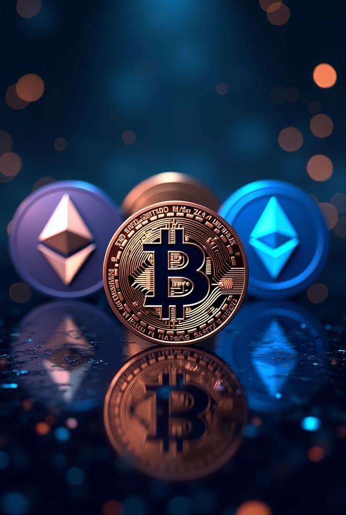 Create a cover for an e-book about cryptocurrencies containing the logos of bitcoin, ethereum and solana. This cover should make people interested in buying it.