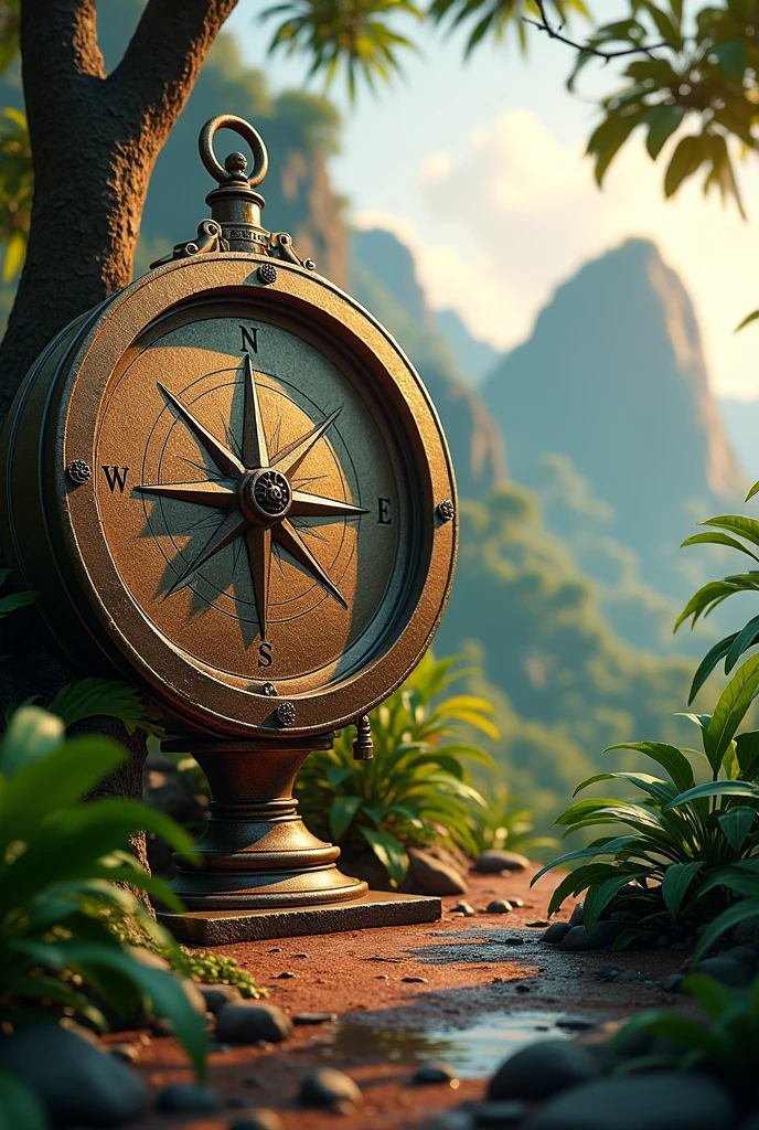 there is a big compass , sri lanka is near 