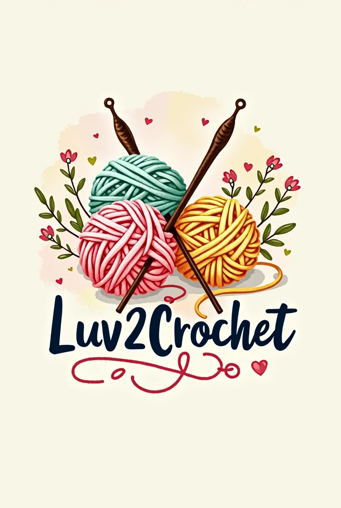 In ur own attractive colors and fonts create me a Crochet business logo with the name luv2Crochet