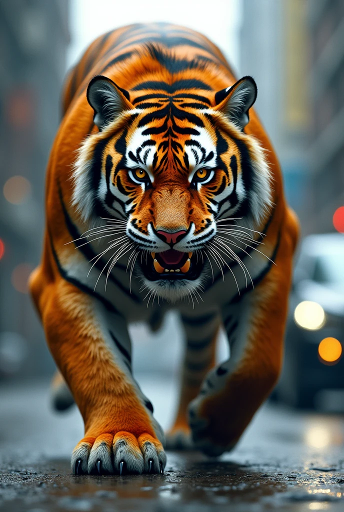 Half tiger half bmw car