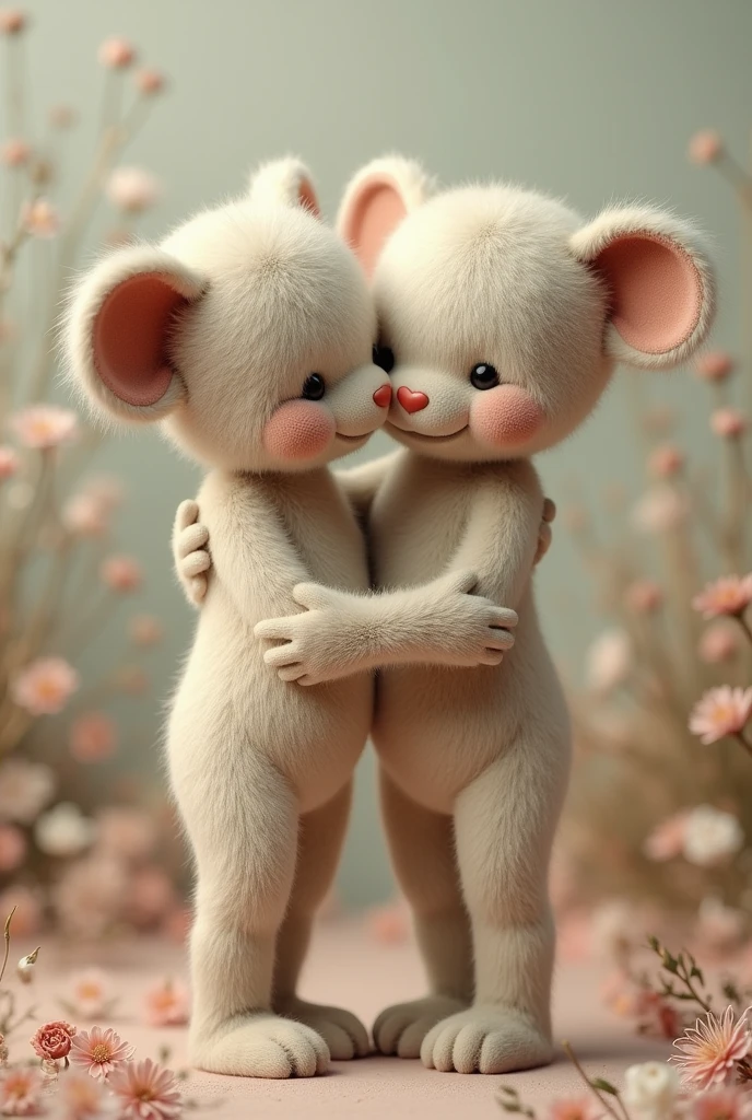 Two photos hugging each other
