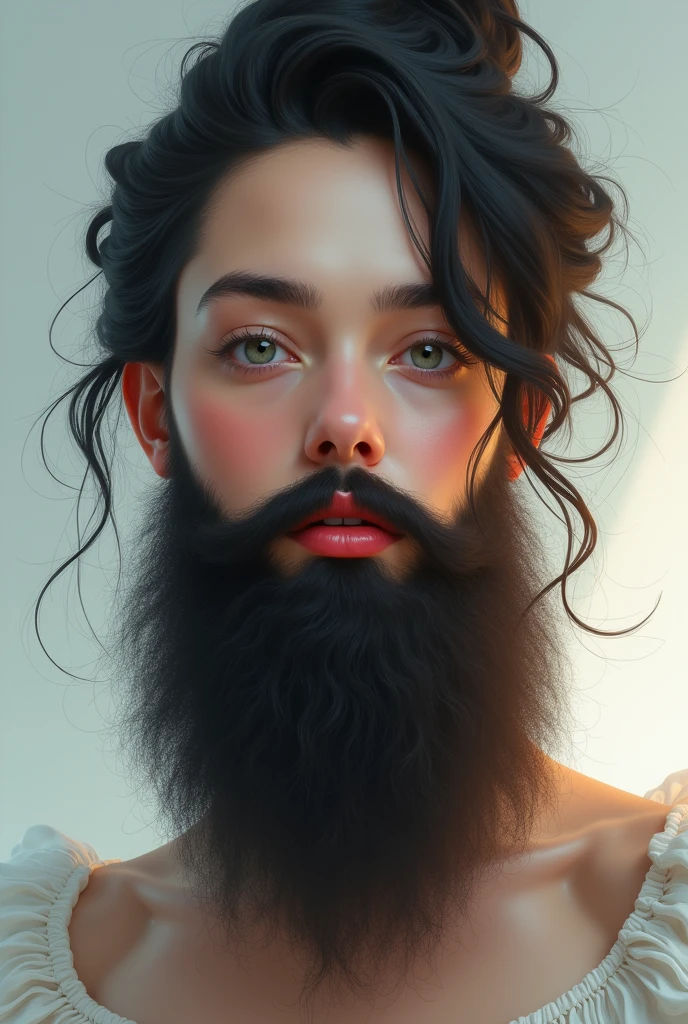 A  girl with a beard