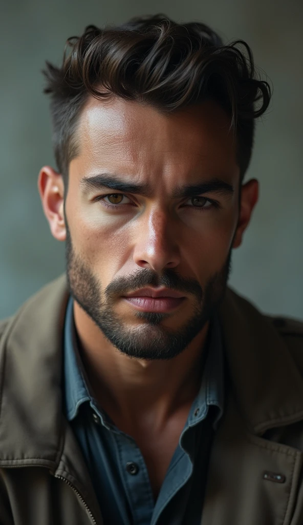 Create an image of a man in a moment of reflection