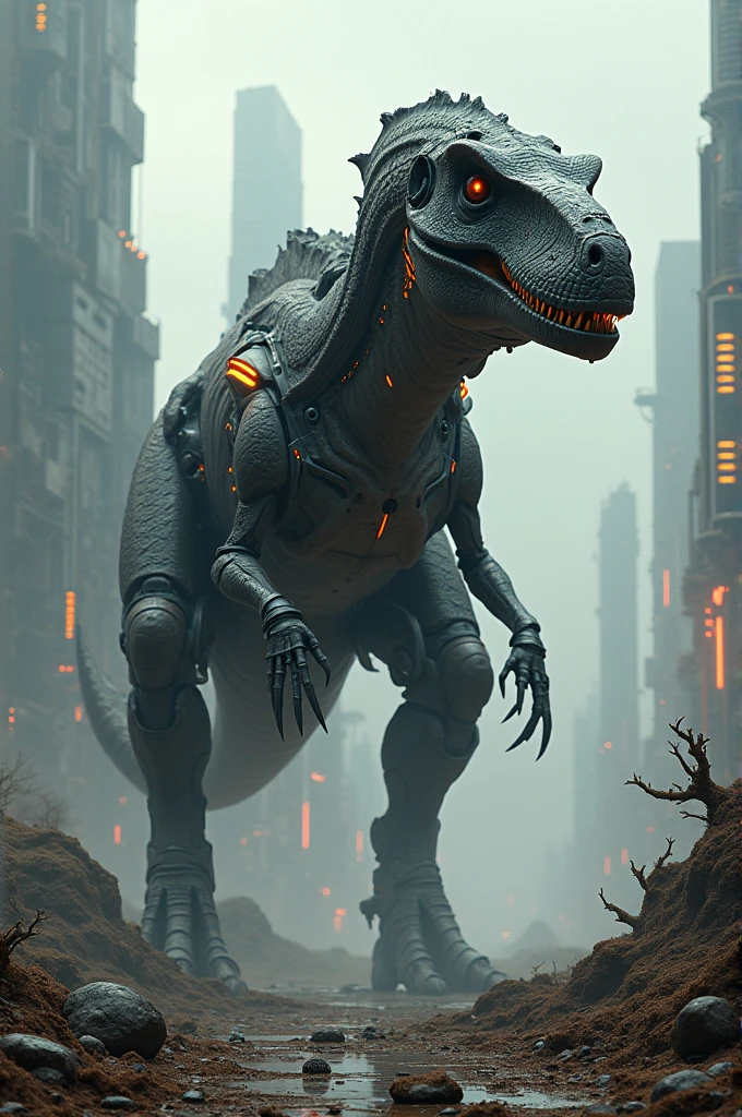 Futuristic dinosaur drawing