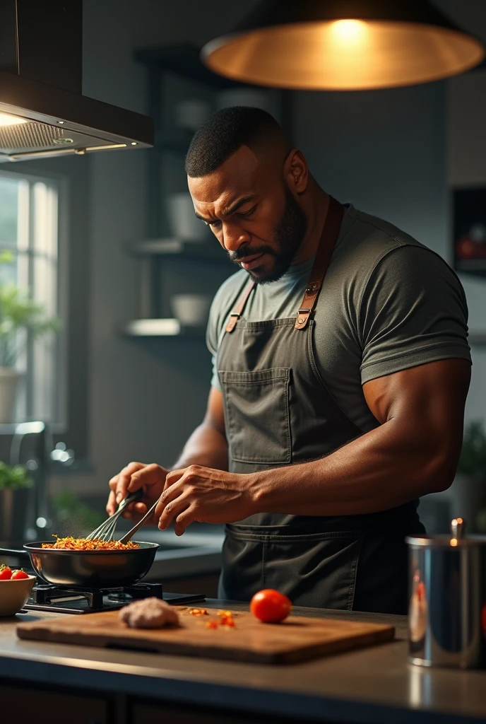 Show me a picture of Mike Tyson cooking