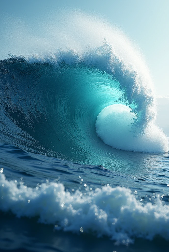 (photorealism: 1.2), realistic photo in a wave 