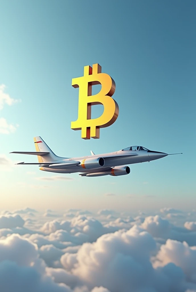 Bitcoin with airoplane