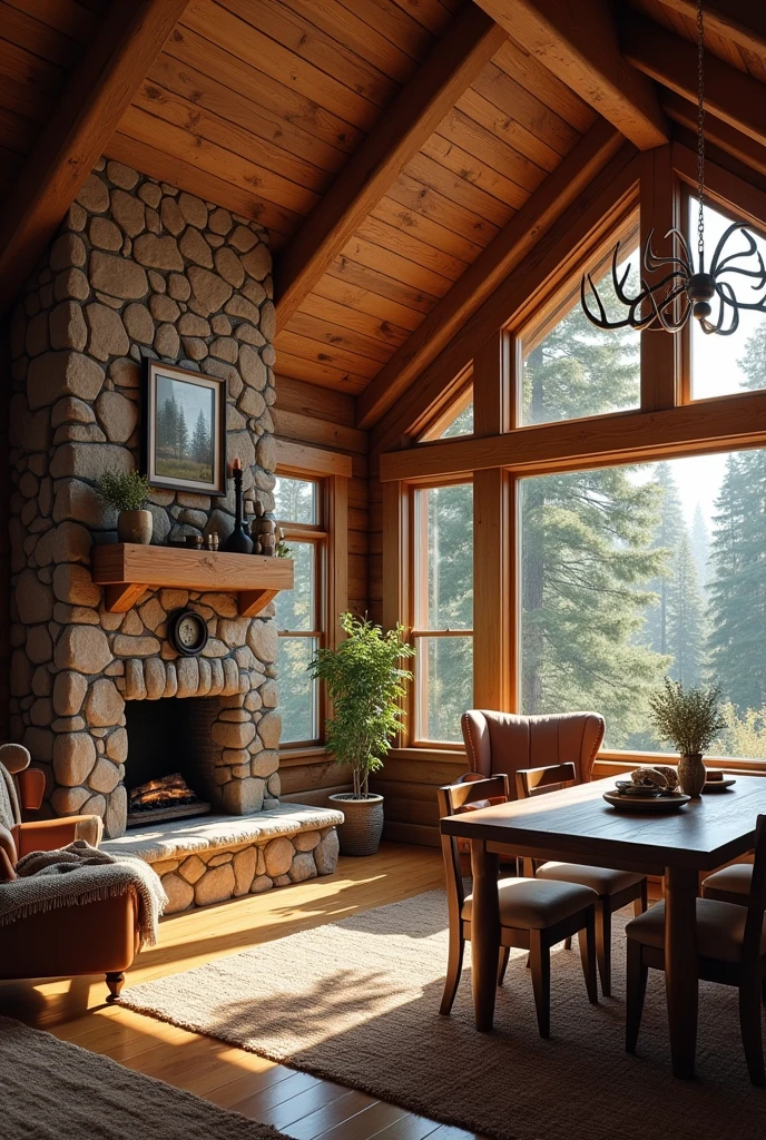 interior of a furnished cabin