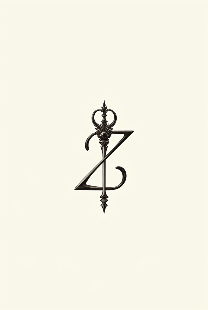 elegant logo of a scepter with little details the scepter should be surrounded by a small looped Z that is integrated into the scepter