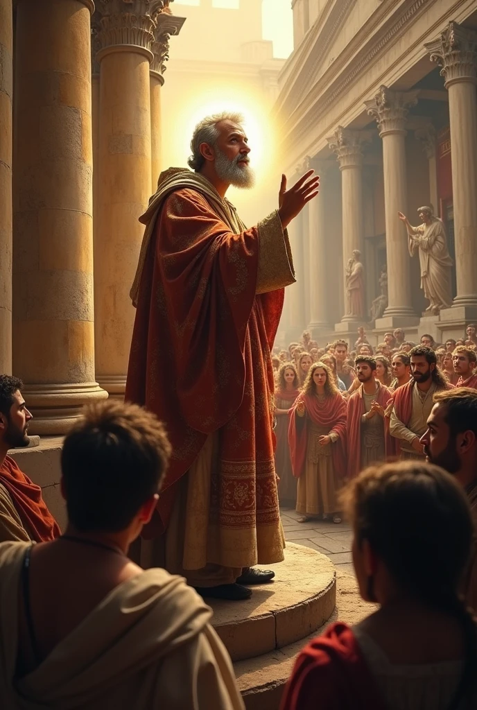 Saint Ignatius of Antioch preaching in the open air 