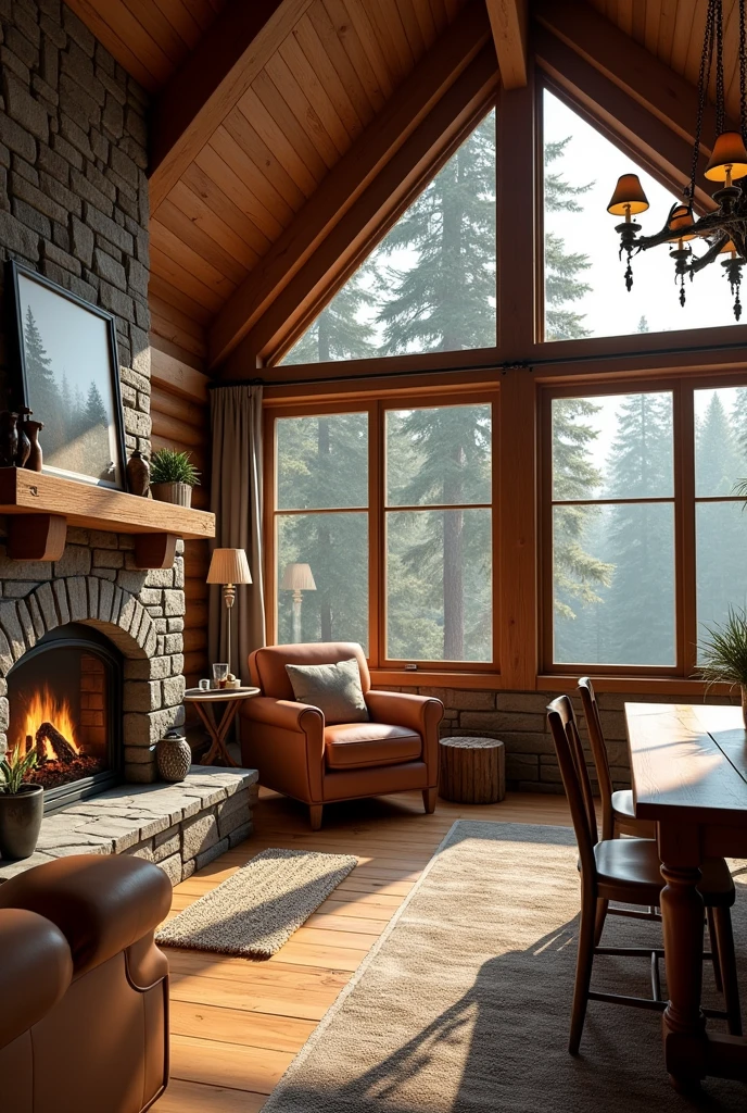 interior of a furnished cabin